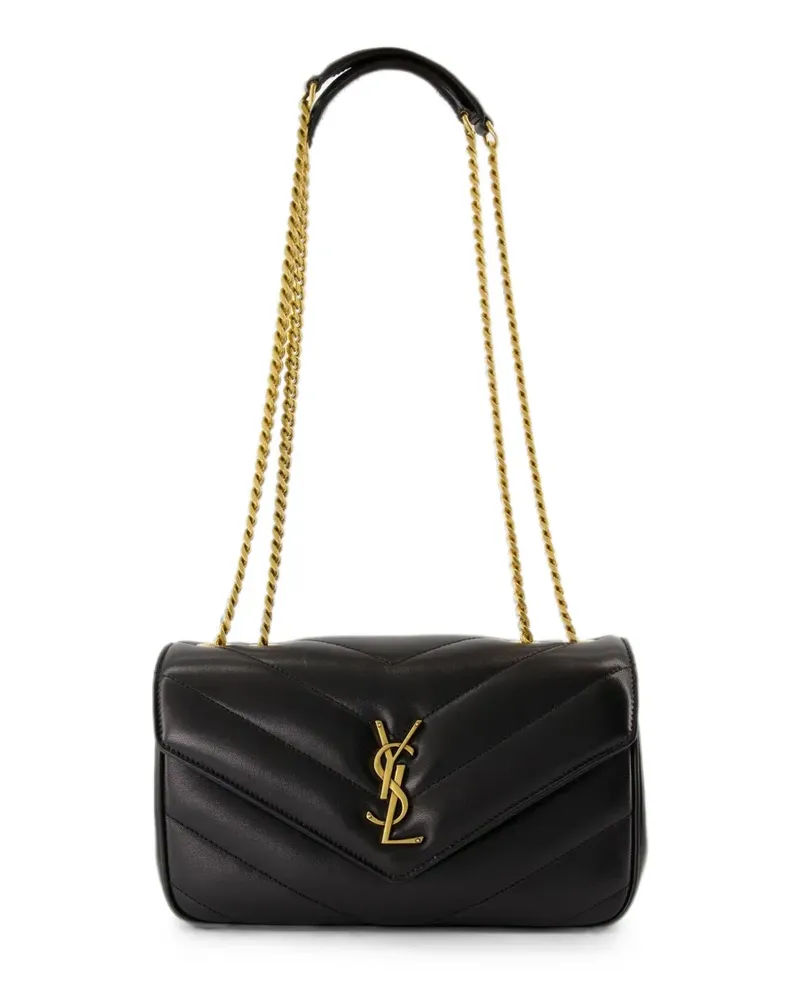 Saint Laurent Loulou small in matelassé lambskin shoulder bag - Schwarz Schwarz