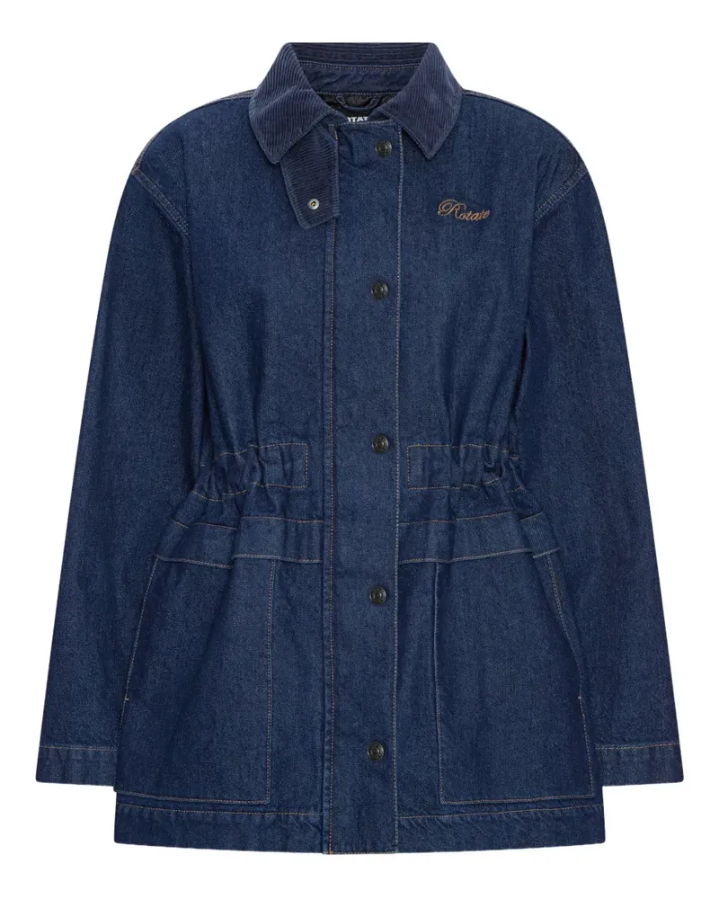 ROTATE Birger Christensen corduroy-collar woven jacket - Blau Blau