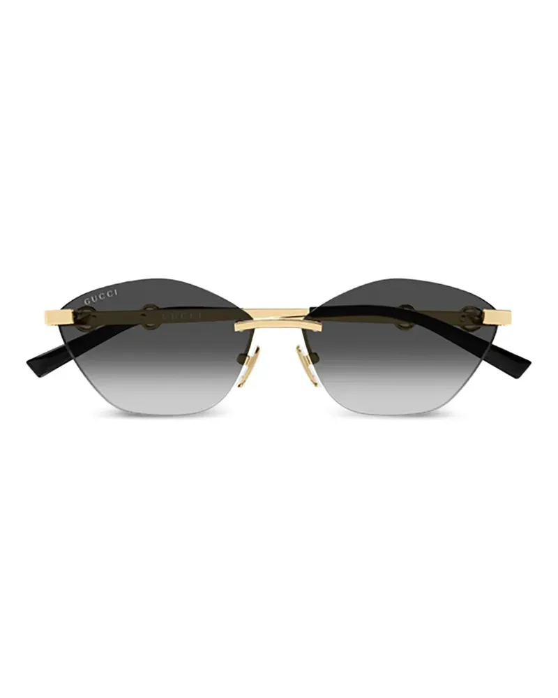 Gucci Rahmenlose Cat-Eye-Sonnenbrille - Gold Gold