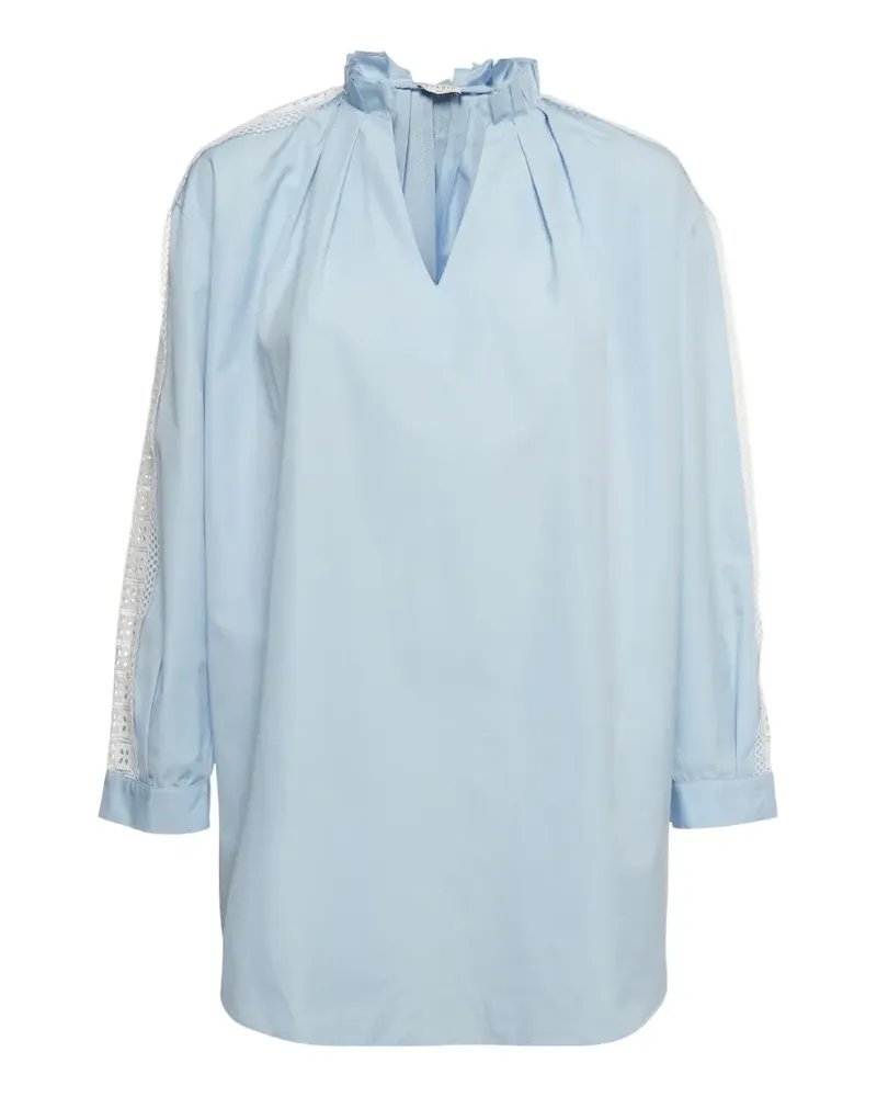 Sandro Bluse mit Rüschen und Spitzenbesatz - Blau Blau