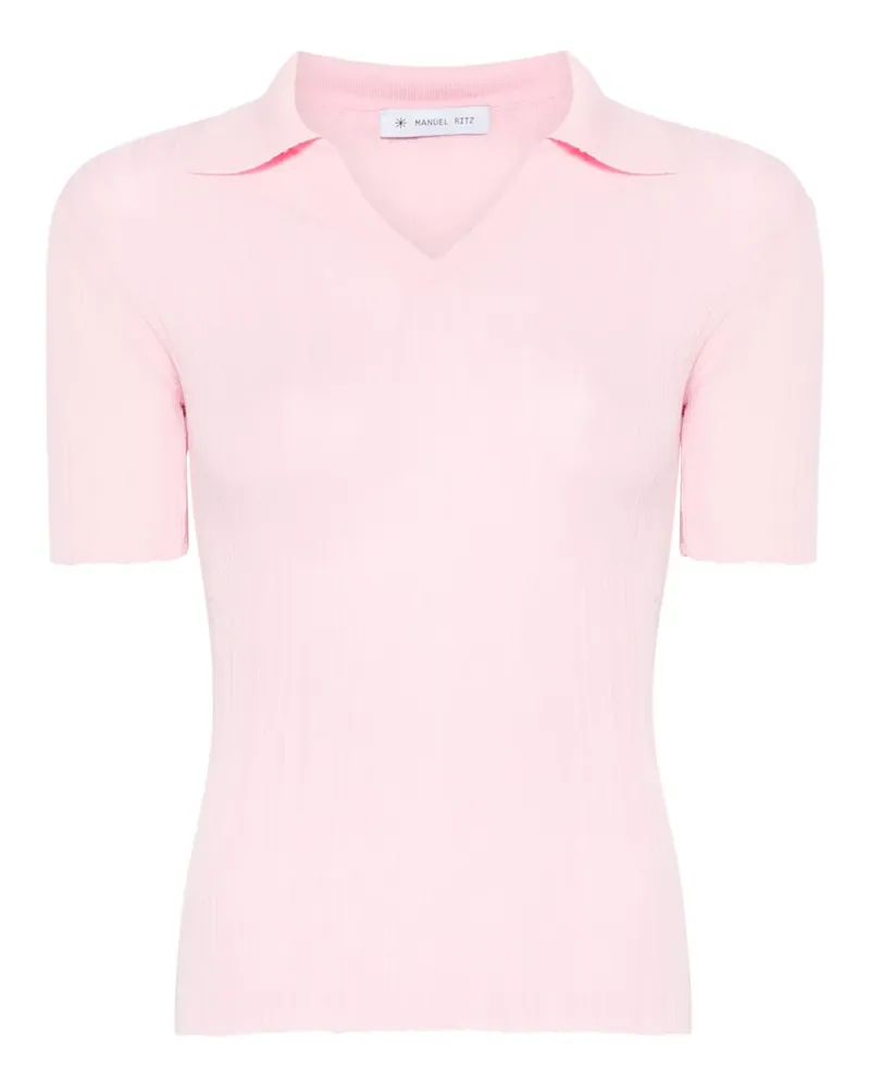 Manuel Ritz Geripptes T-Shirt - Rosa Rosa