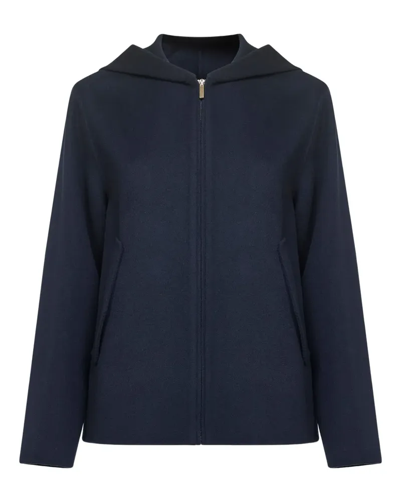 Max Mara Roland Kapuzenmantel mit Reißverschluss - Blau Blau