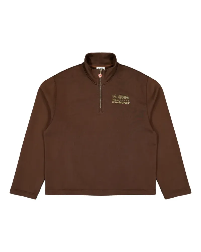 Casablanca Paris Code de Civilization Pullover mit kurzem Reißverschluss - Braun Braun