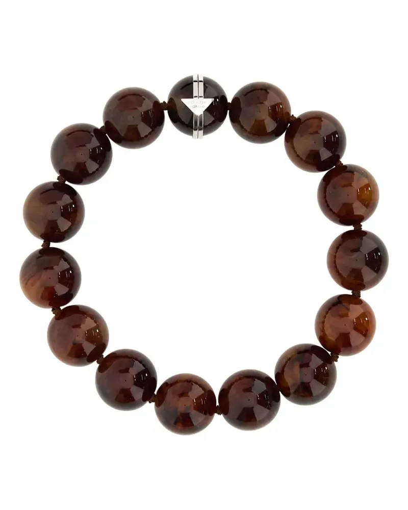 Prada Choker mit Perlen - Braun Braun