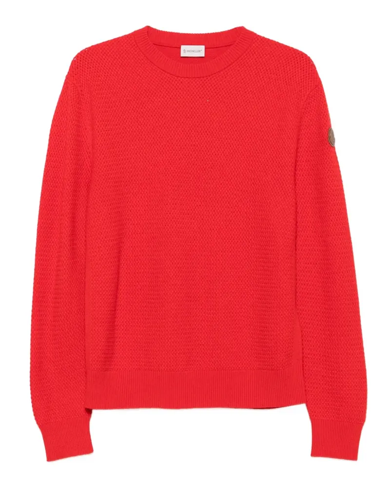 Moncler Strukturierter Pullover aus Kaschmir und Wolle - Rot Rot