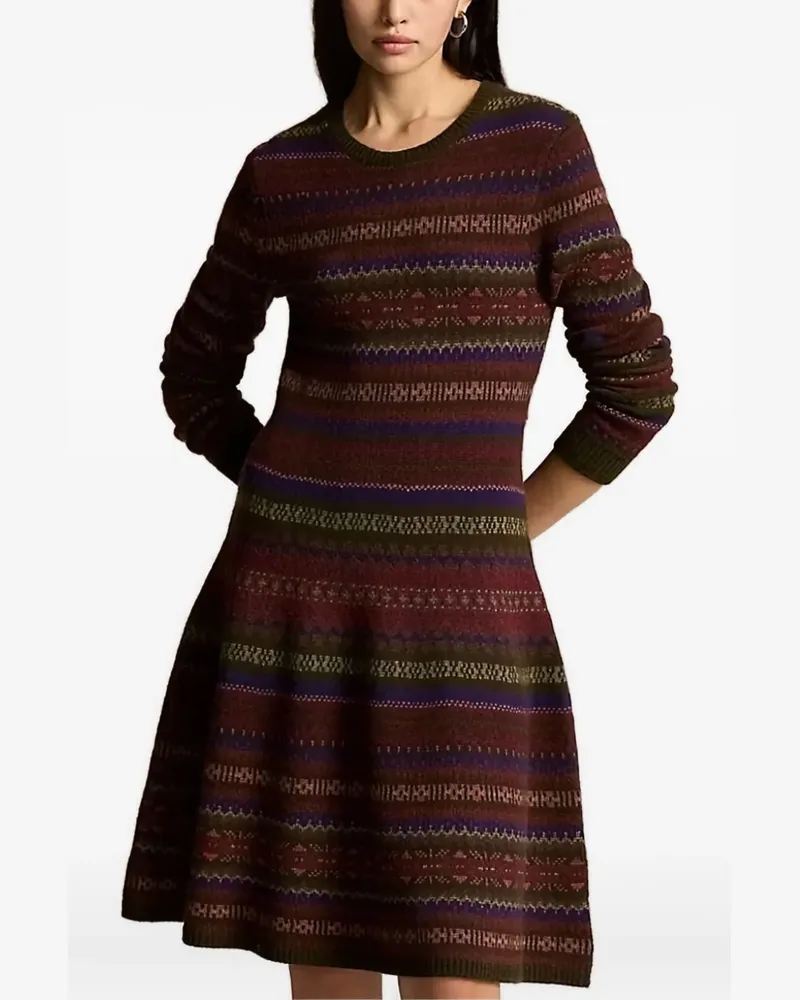 Ralph Lauren Midikleid mit Fair-Isle-Muster - Grün Grün