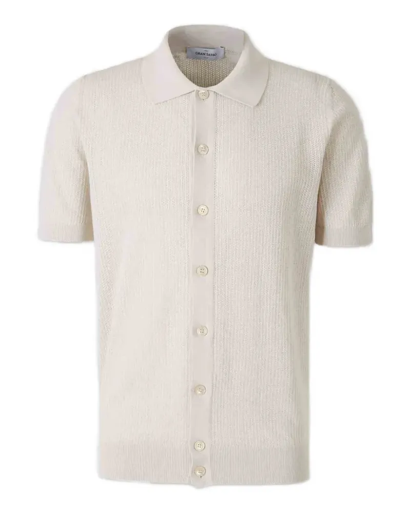 Gran Sasso short-sleeve knitted buttoned shirt - Nude Nude