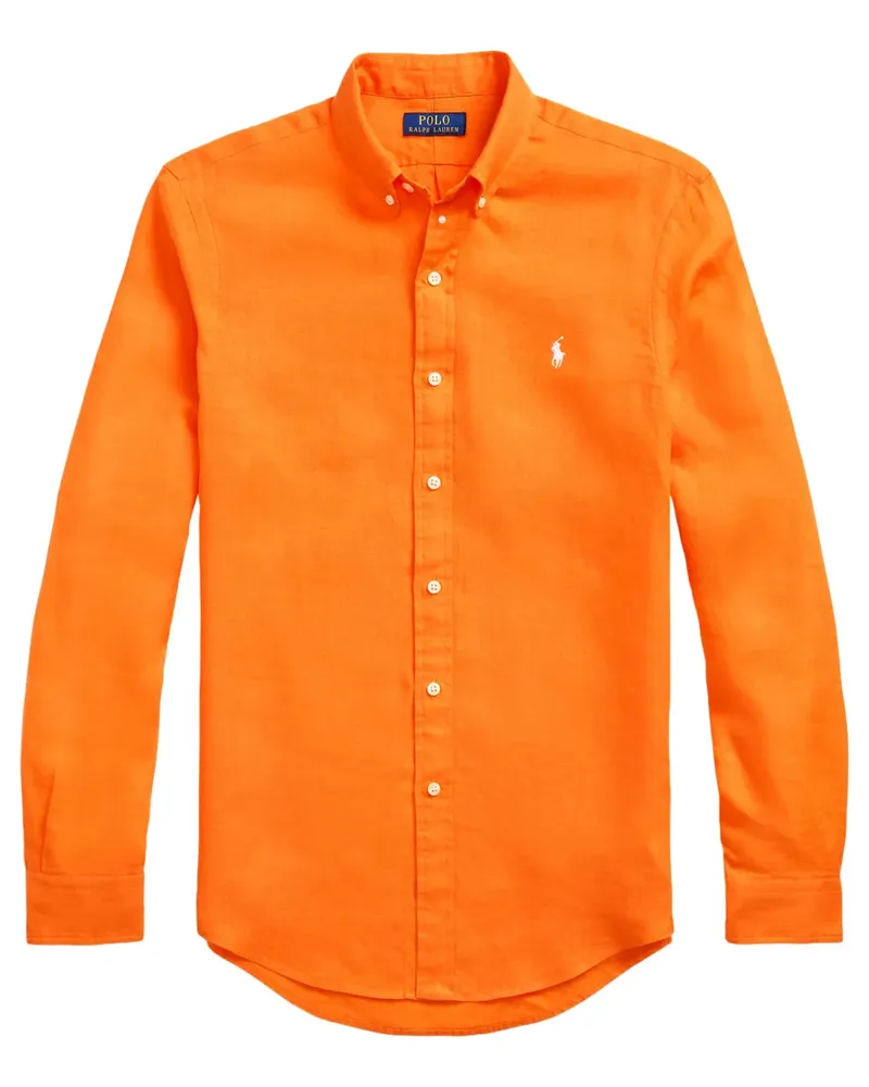 Ralph Lauren Leinenhemd mit Polo Pony - Orange Orange