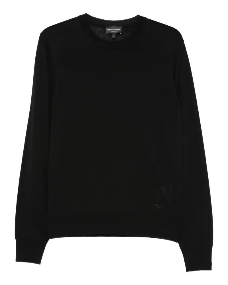 Emporio Armani crew-neck virgin-wool sweater - Schwarz Schwarz