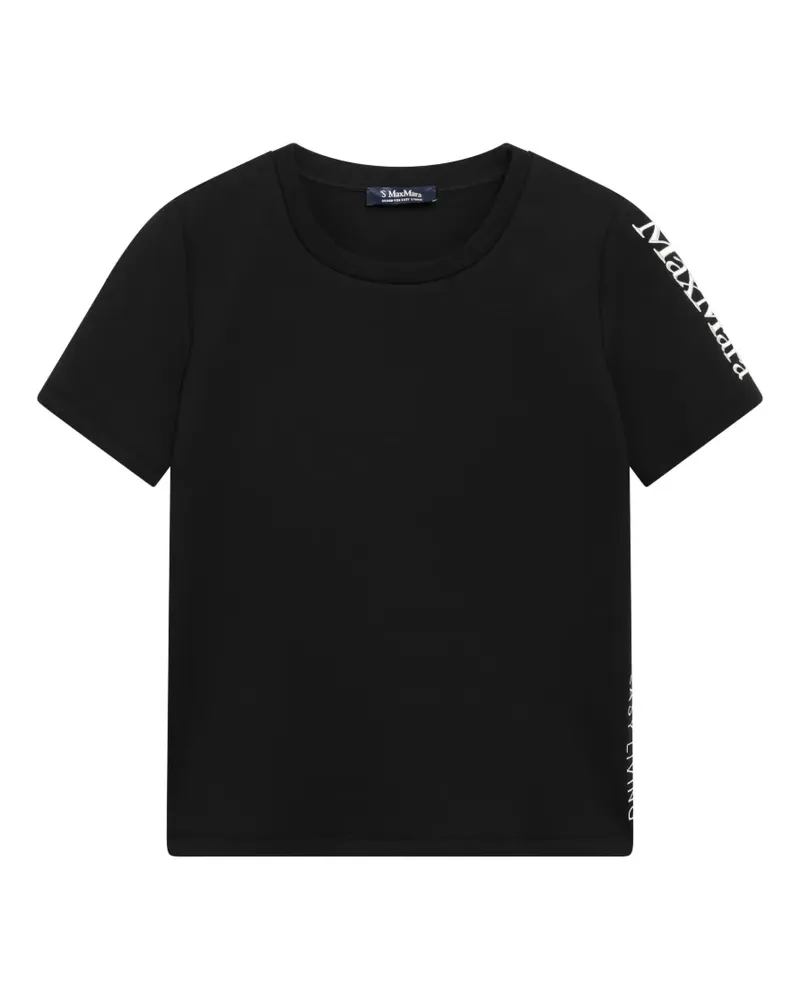 Max Mara Max Mara logo-print short-sleeved T-shirt - Schwarz Schwarz