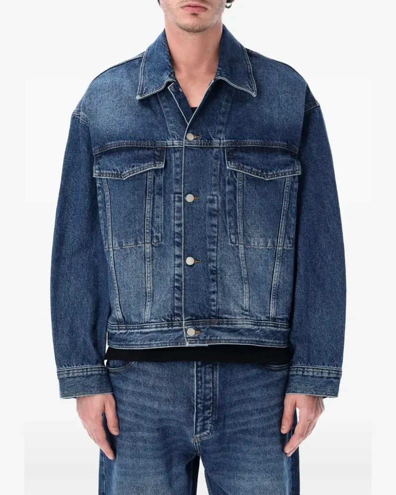 Studio Nicholson faded-effect denim jacket - Blau Blau