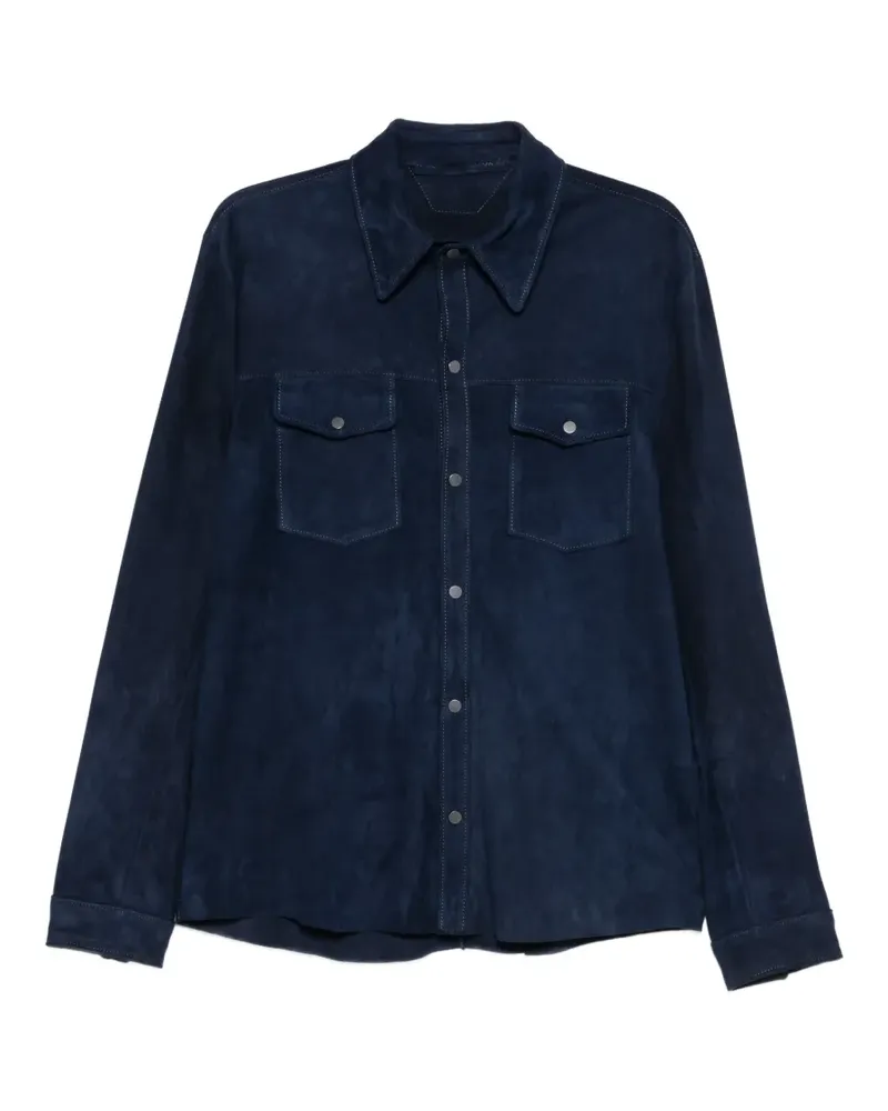 Salvatore Santoro suede shirt jacket - Blau Blau