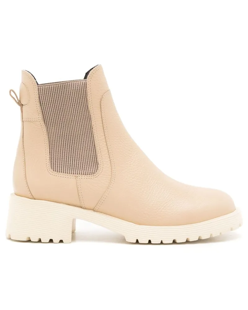 Sarah Chofakian Mirre Stiefeletten aus Leder - Nude Nude