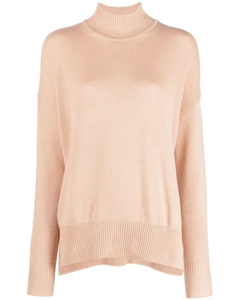 Jil Sander Kaschmirpullover mit Stehkragen Nude