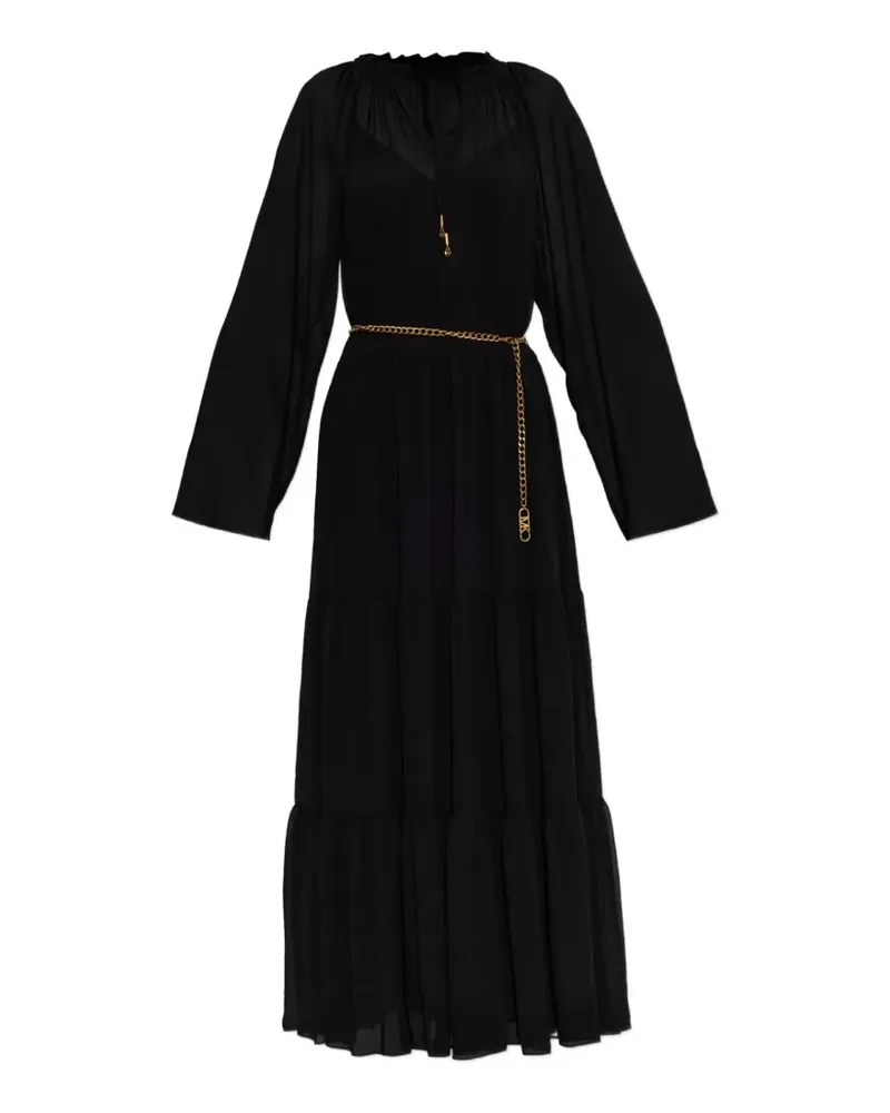 Michael Kors Maxikleid mit Gürtel - Schwarz Schwarz