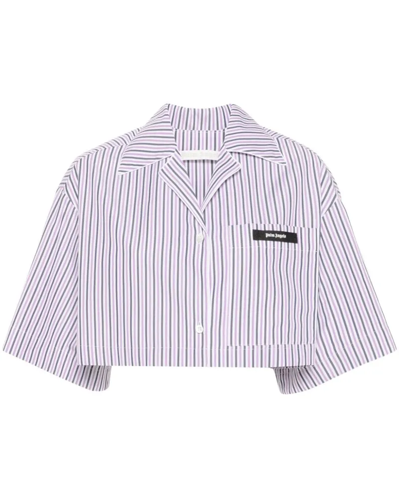 Palm Angels Gestreiftes Cropped-Hemd - Violett Violett
