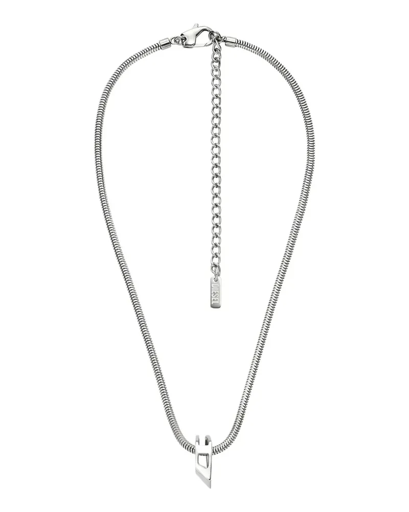 Diesel D-logo snake-chain necklace - Silber Silber