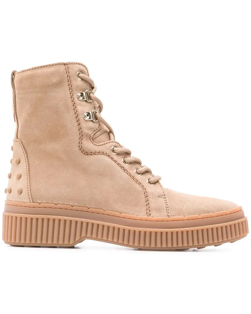TOD'S Stiefel im Military-Look - Nude Nude
