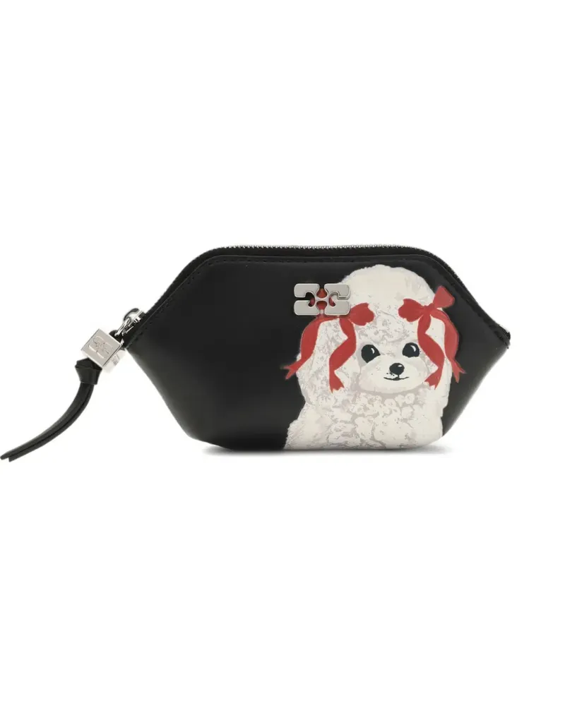 Ganni Bou poodle-print coin purse - Schwarz Schwarz