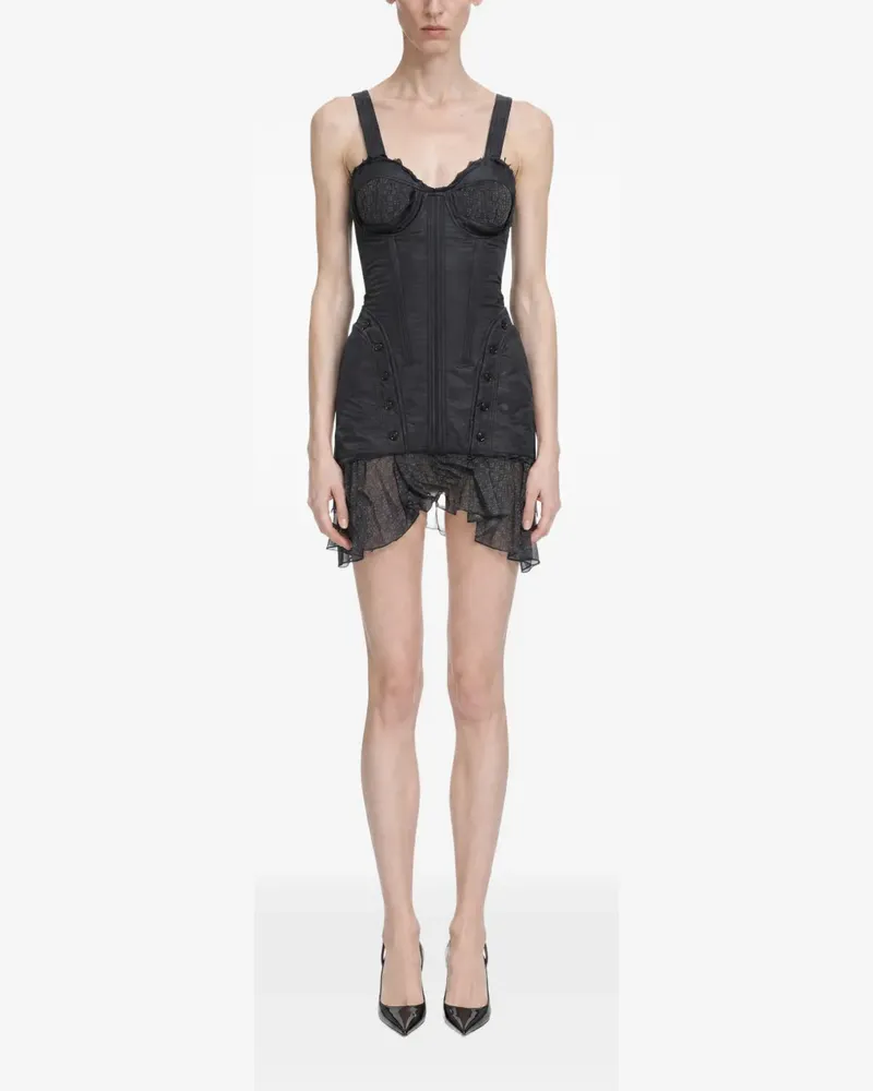 Charlotte Knowles Sable corset-style mini dress - Schwarz Schwarz