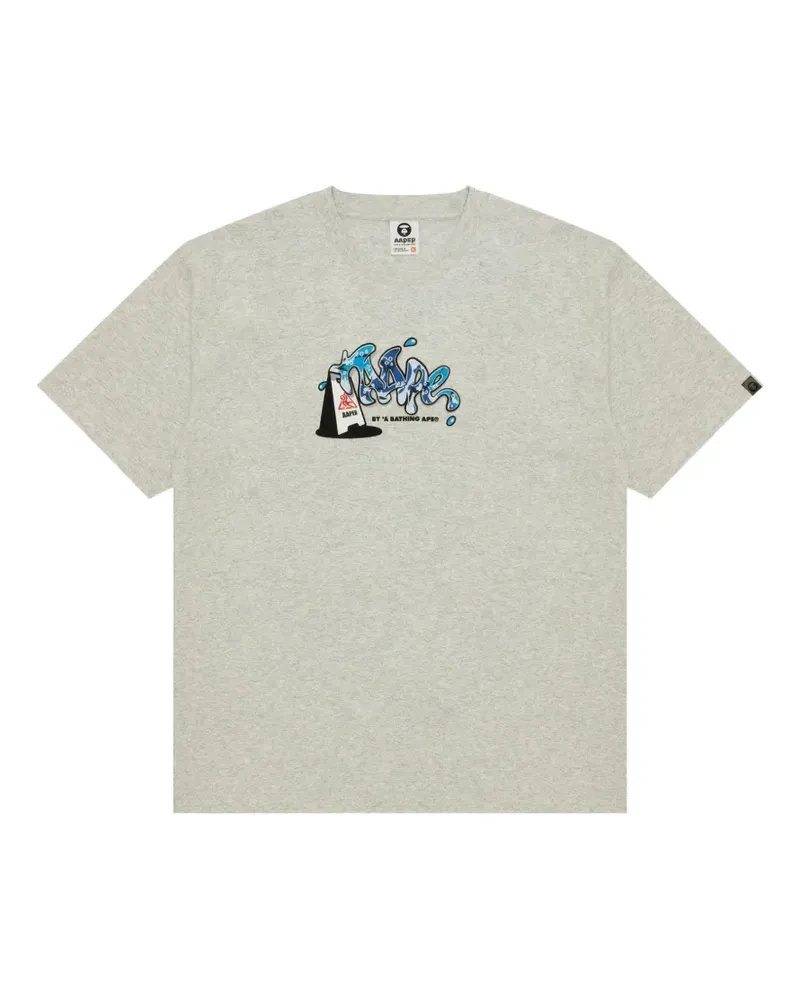 BAPE AAPER T-Shirt mit grafischem Print - Grau Grau