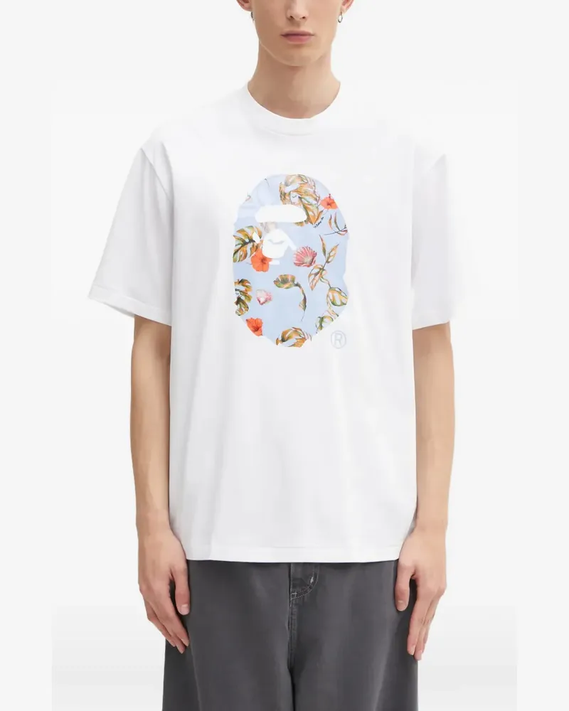 BAPE Vacation Pattern Ape Head T-shirt - Weiß Weiß