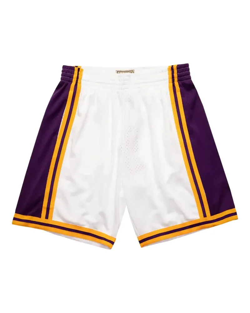 Mitchell & Ness Gestreifte Los Angeles Lakers 1984-85 Swingman Reload Shorts - Weiß Weiß