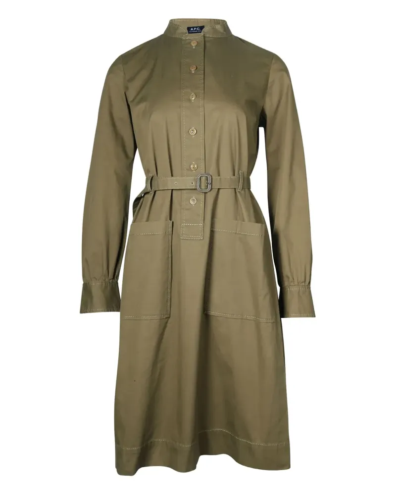 A.P.C. belted button-front dress - Grün Grün
