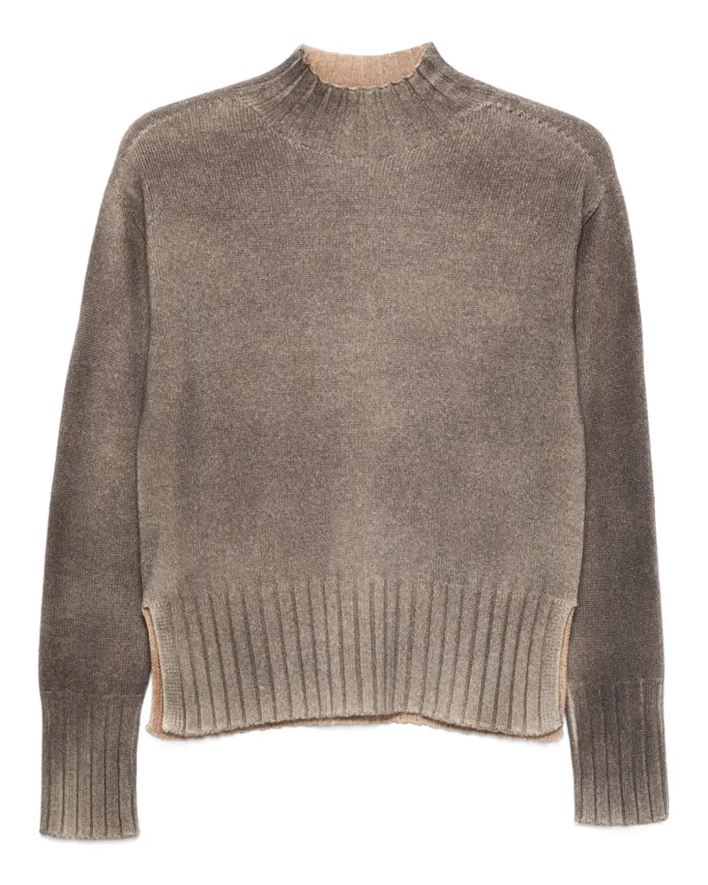 Arovescio Stehkragen-Pullover mit Seitenschlitz - Nude Nude
