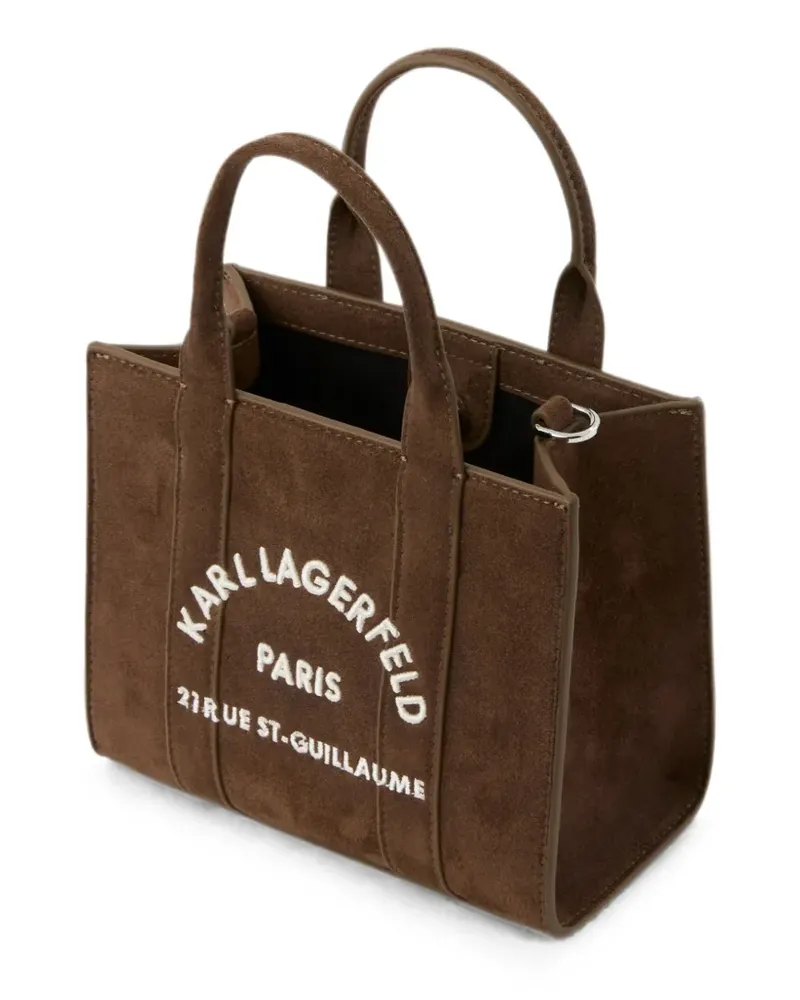 Karl Lagerfeld Mini Rue St-Guillaume Tote Bag aus Wildleder - Braun Braun