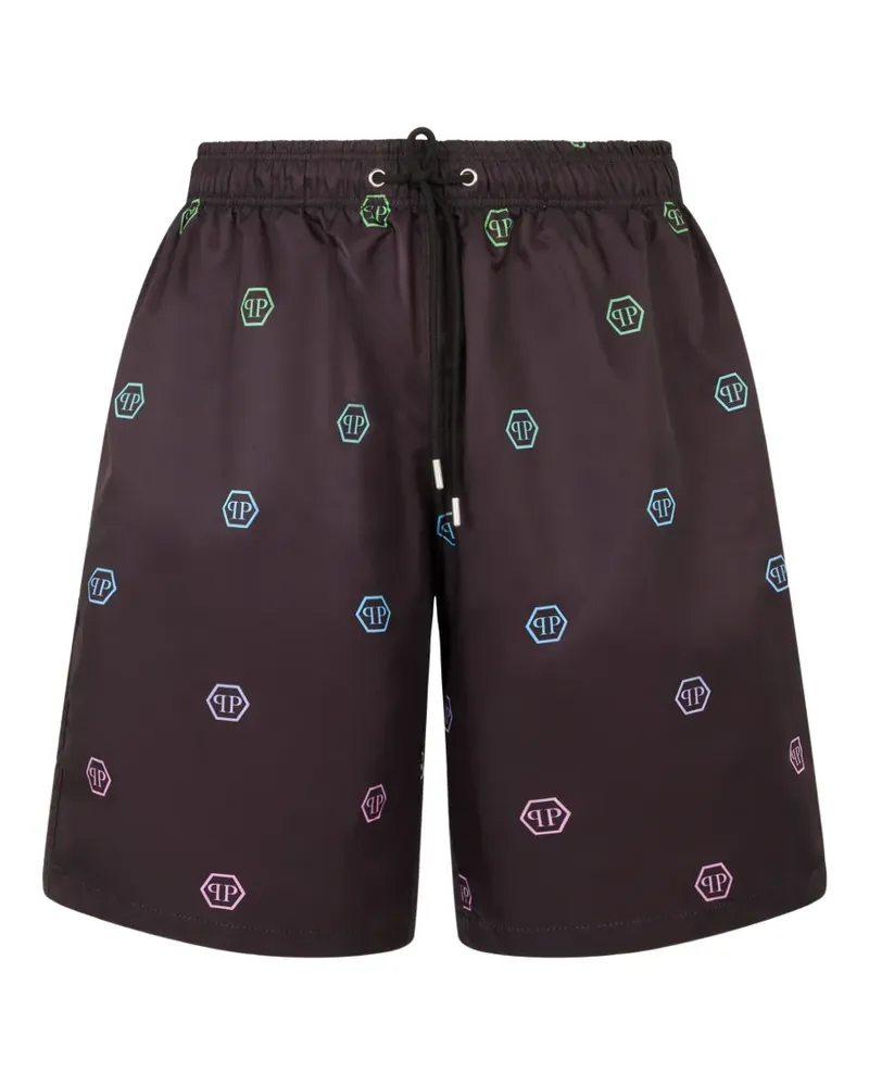 Philipp Plein Shorts mit Monogramm - Schwarz Schwarz