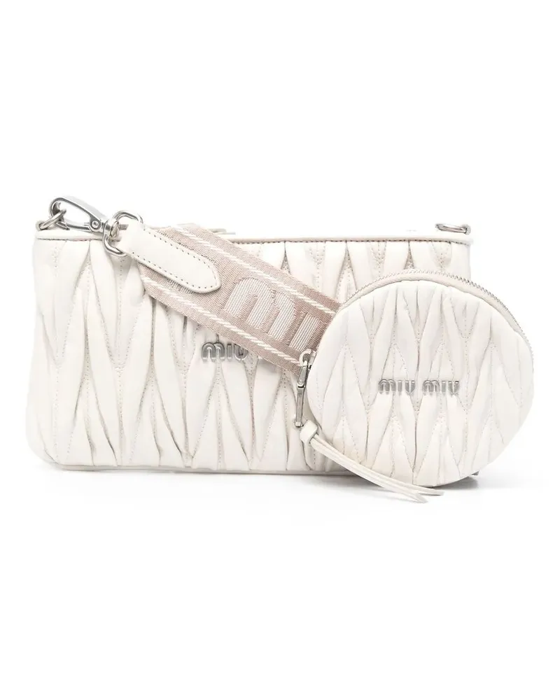 Miu Miu Clutch aus Matelassé-Leder - Weiß Weiß
