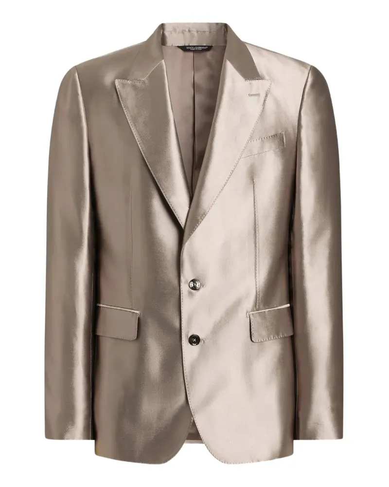 Dolce & Gabbana Sicilia Light single-breasted silk shantung jacket - Nude Nude