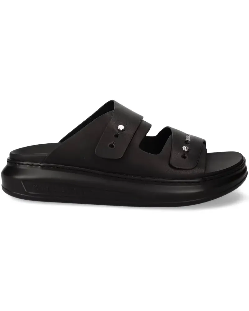 Karl Lagerfeld leather slides - Schwarz Schwarz