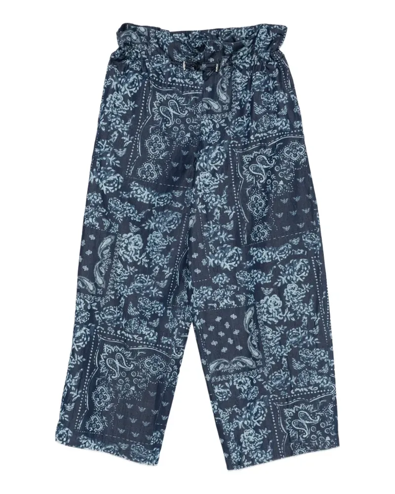 Emporio Armani paisley-print trousers - Blau Blau