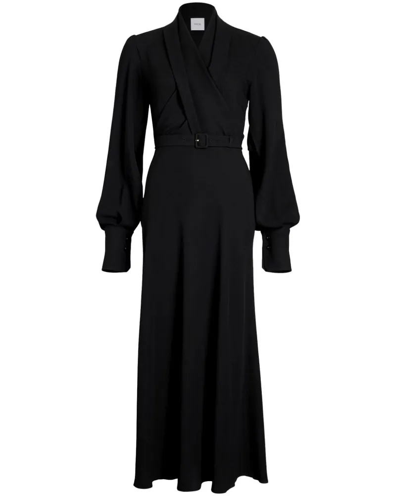 Patou Maxikleid in Wickeloptik - Schwarz Schwarz