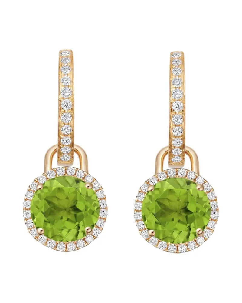 Kiki McDonough 18kt Grace Gelbgoldhängeohrringe mit Peridot und Diamant Gold