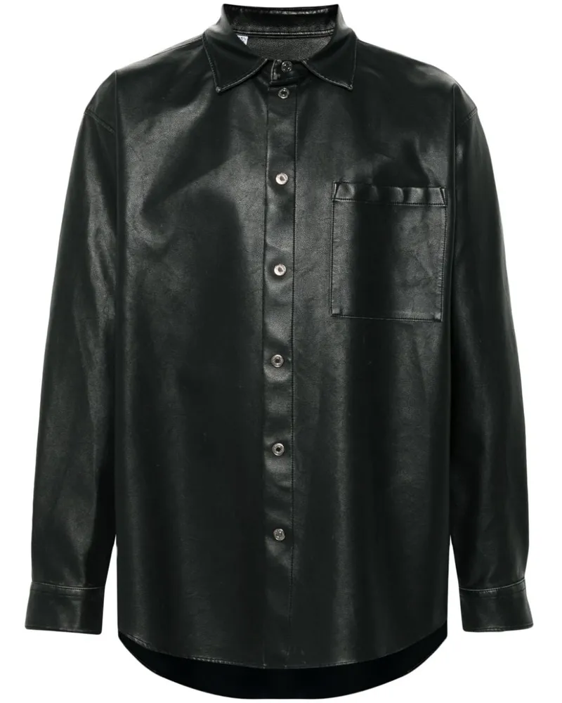 MSGM Hemd mit Logo-Patch - Braun Braun