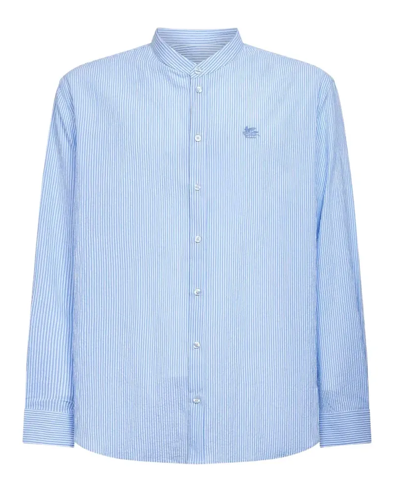 Etro logo-embroidered shirt - Blau Blau
