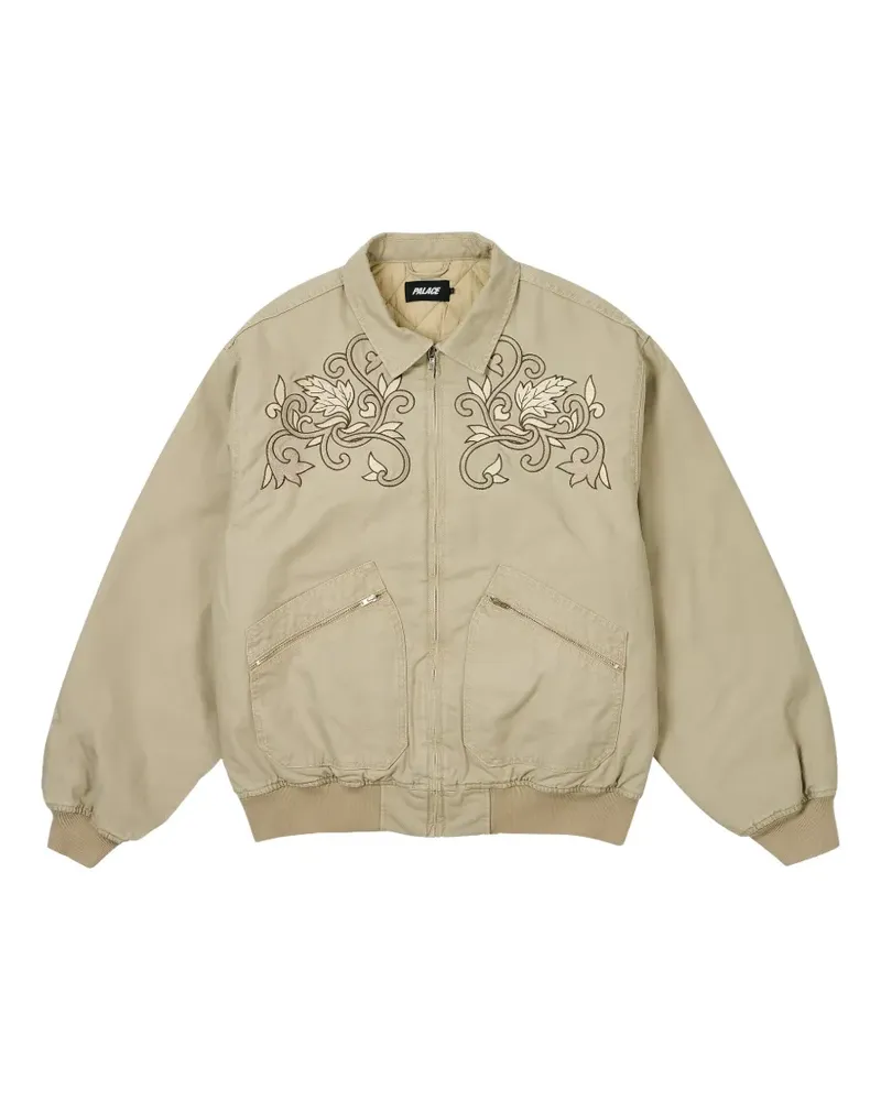 PALACE Bomberjacke mit Blumenstickerei - Nude Nude