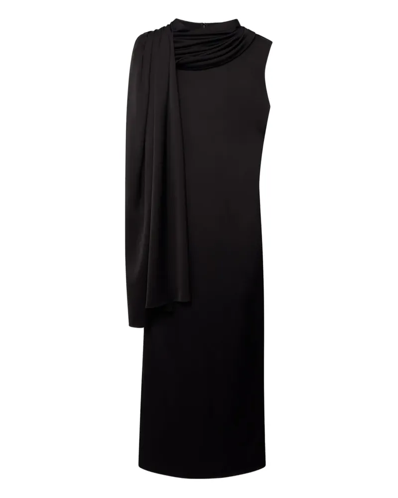 Another Tomorrow Kleid mit Schaldetail - Schwarz Schwarz