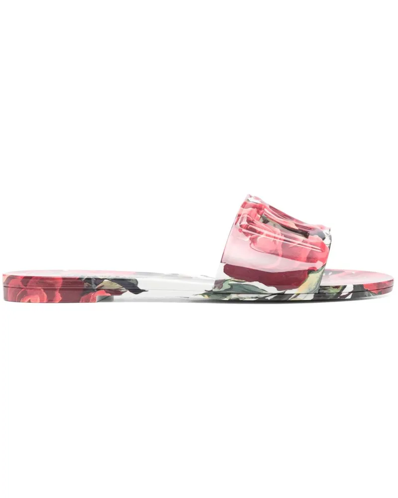 Dolce & Gabbana Pantoletten mit Blumen-Print - Rosa Rosa