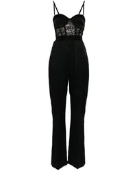 Elisabetta Franchi Jumpsuit aus Logo-Jacquard Schwarz