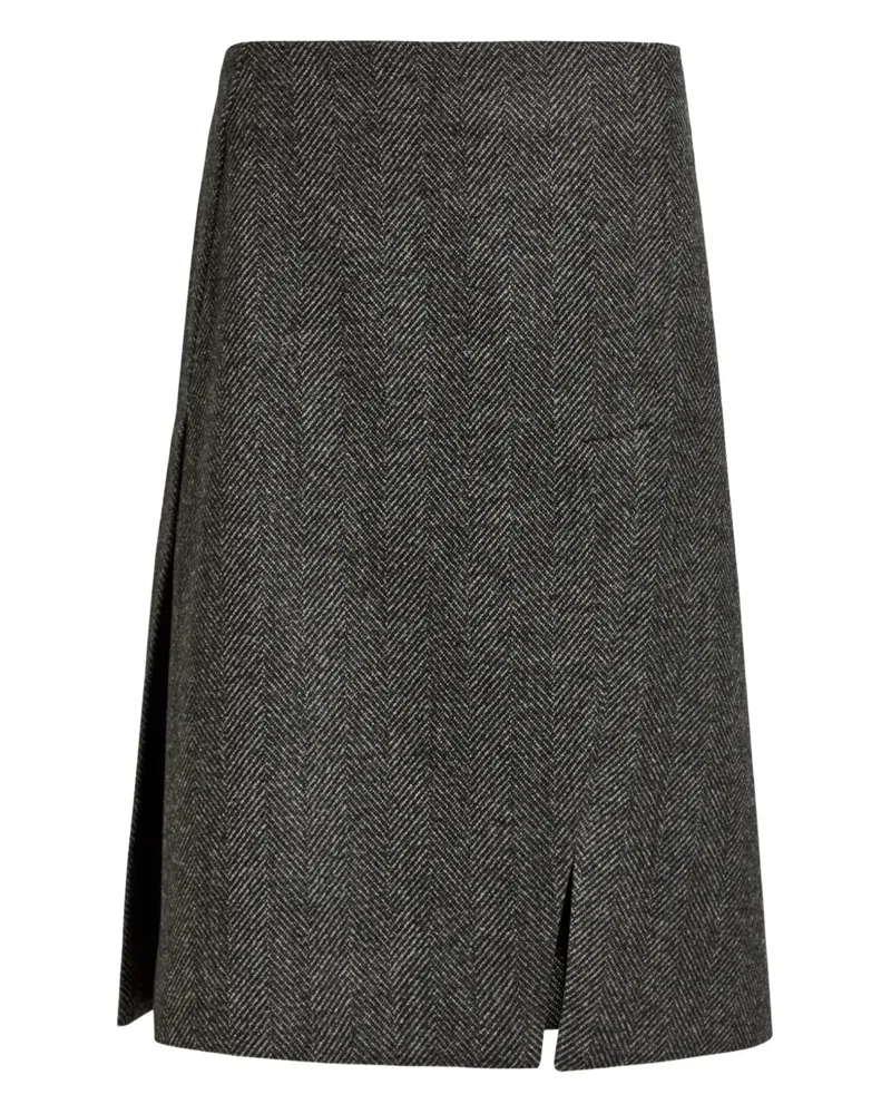 Stella McCartney Midirock mit Fischgrätenmuster - Grau Grau