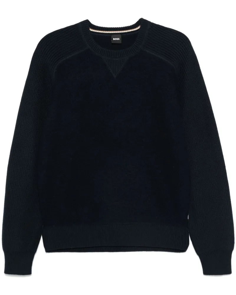 HUGO BOSS Pullover mit gestreiftem Einsatz - Blau Blau