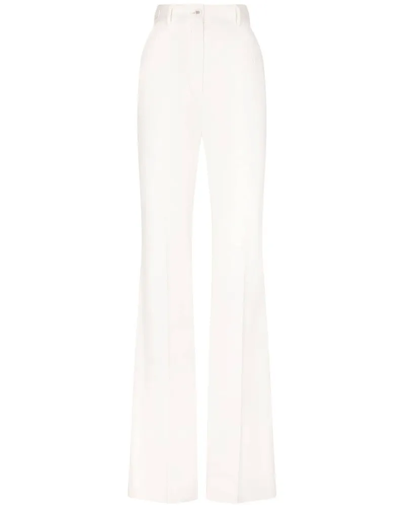Dolce & Gabbana Ausgestellte High-Waist-Hose - Weiß Weiß
