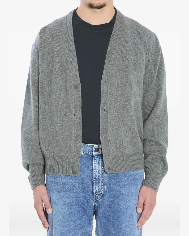 The Row Gerippter Mats Cardigan mit V-Ausschnitt - Grau Grau