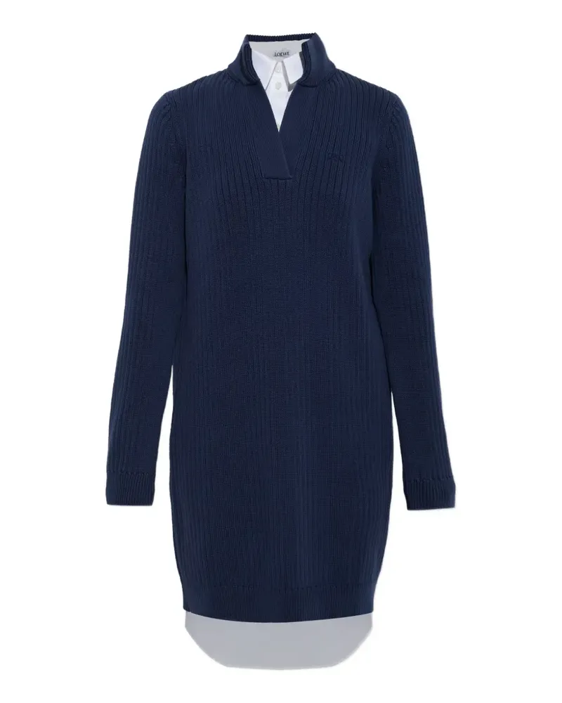 Loewe Geripptes Minikleid - Blau Blau