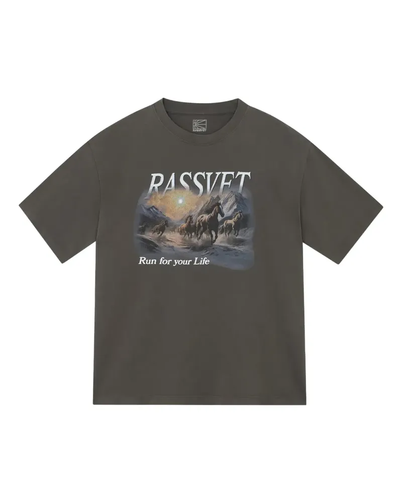 PACCBET RASSVET T-Shirt mit grafischem Print - Braun Braun