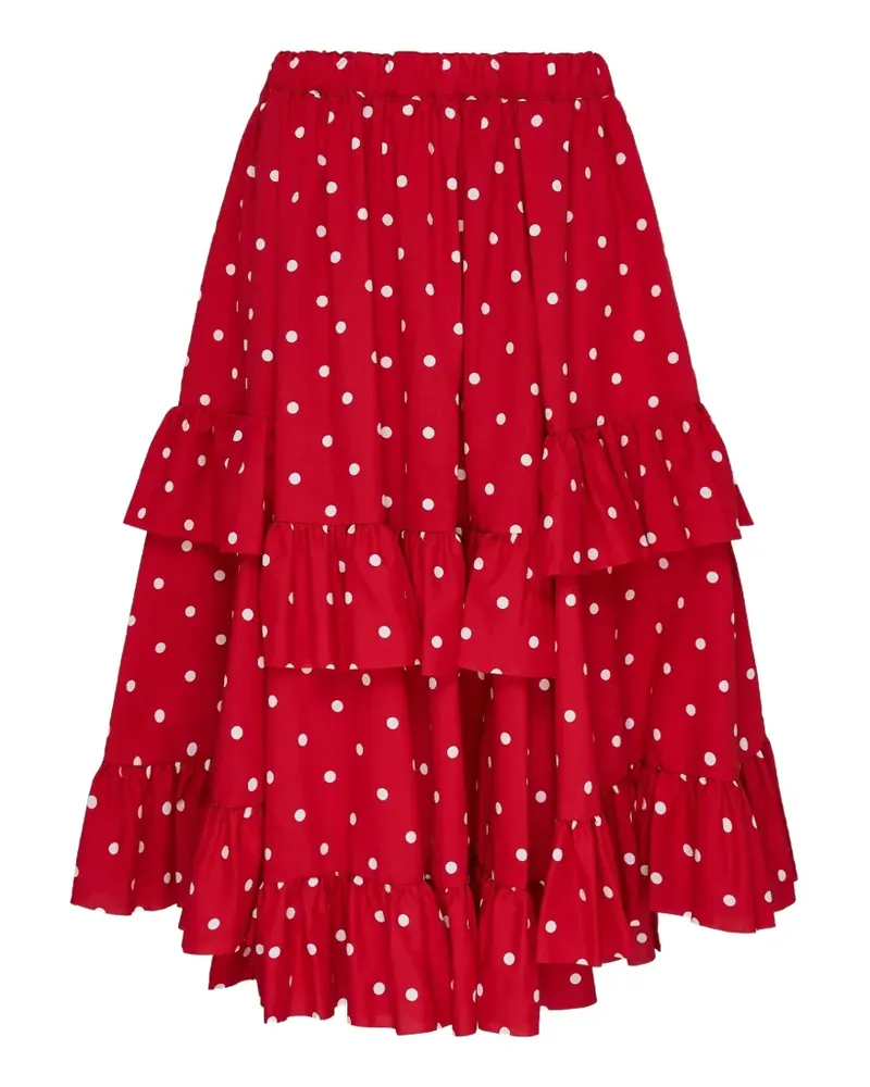 Comme des Garçons polka-dot ruffled skirt - Rot Rot